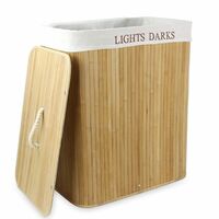 Light & Dark Bamboo Laundry Hamper Basket | M&W - Natural