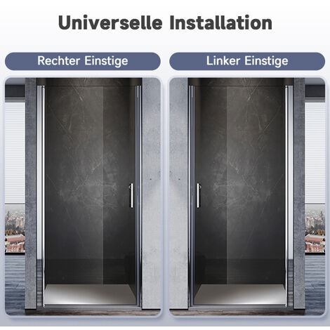 Duschtür Nischentür 100x195cm - 180° Schwingtür Mit Nano-Beschichtung