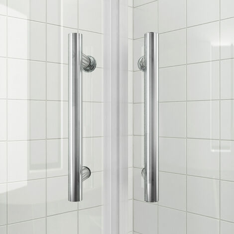 SONNI Duschkabinen eckeinstieg 90x90 Runddusche Duschkabine rund Schiebetür Glas Viertelkreis