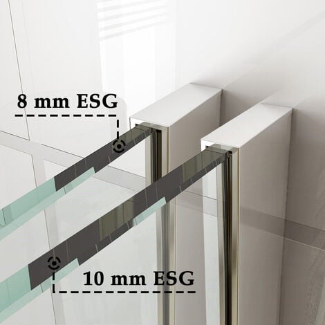 SONNI  8mm Glas Walk In Dusche Duschwände Duschabtrennung  Duschkabine mit Stabilisator Nano ESG 80x200cm vollsatiniert