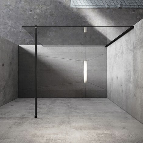SONNI 10mm Walk In Dusche Duschwand NANO Klares Sicherheitsglas 140x200cm mit 120cm Stabilisierungsstange