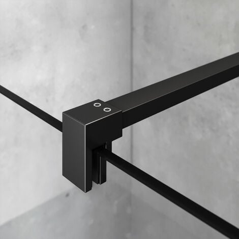 SONNI 10mm Walk In Dusche Duschwand NANO Klares Sicherheitsglas 140x200cm mit 120cm Stabilisierungsstange