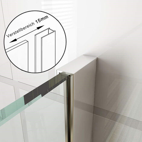 Duschkabine 75x90 cm Eckeinstieg Dusche Falttür 180º Duschabtrennung