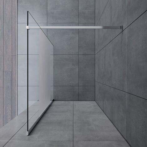 SONNI Duschwande Teilsatiniert walk in dusche Duschabtrennung eckeinstieg Duschkabine mit Stabilisator Nano ESG Glas 8mm 100x200cm
