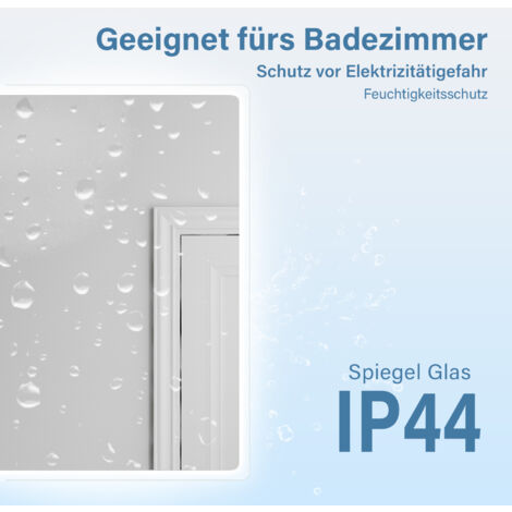 SONNI LED Spiegel Badezimmerspiegel Mit Touch 45x60cm Mit Beleuchtung Badezimmer Kaltweiß Energiesparender IP44