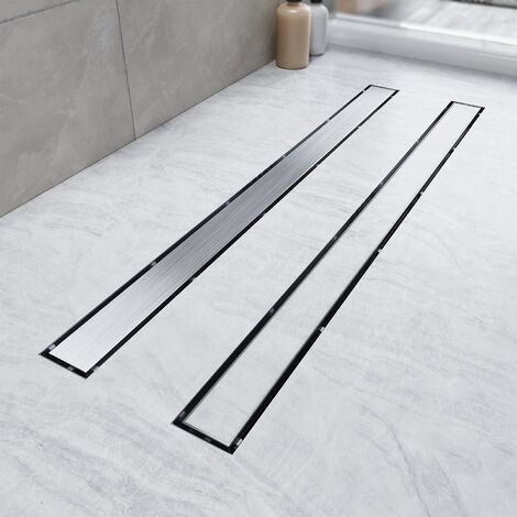 SONNI Duschrinne Duschablauf extra flach Bodenablauf Edelstahl dusche 2 in 1 Befliesbar 360° horizontal verstellbarer Bodenablauf Länge Länge:80cm Breite:70mm