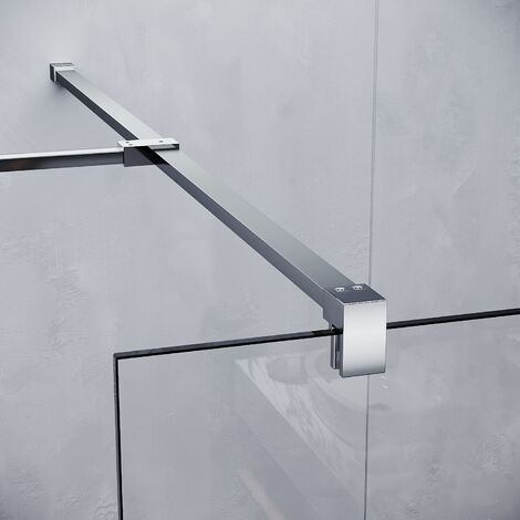 SONNI 8mm Walk in Dusche Duschwände Duschwand Duschabtrennung NANO Glas Klares Sicherheitsglass 100x200cm mit Stabilisator mit 90cm Seitenteil