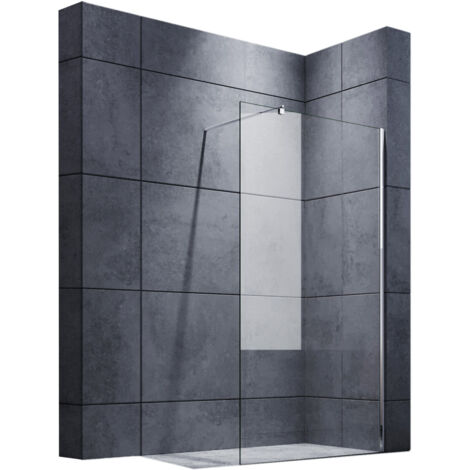 SONNI 110x200cm Walk in Duschwand, NANO ESG 8mm, Duschtrennwand Glaswand mit Stabilisator