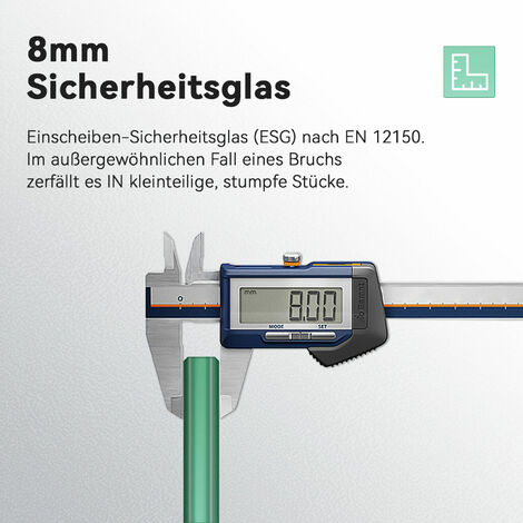 SONNI Duschwan Walk In Dusche Duschabtrennung Duschkabine 8mm Nanobeschichtung ESG Klarglas mit 100cm Stabilisator 90x200cm