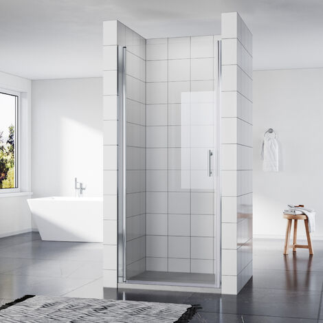 SONNI  Duschtür Nischendrehtür Nano dusche Duschtrennwand Beschichtung  Nischentür Schwingtür 80 x 185 cm ESG Glas Dusche Glastür Dusche Pendeltür