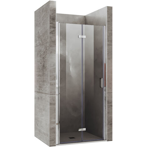 SONNI Duschtueren Faltbar Nischentür 180°Schwingtür Duschabtrennung 80x195cm bad Falttür Dusche Nano Glas ESG