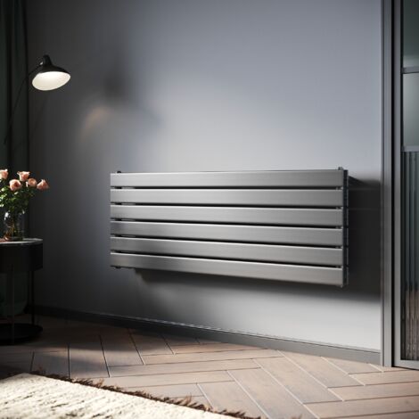SONNI Heizkörper aus Stahl Design Heizkorper Paneelheizkörper Horizontal Doppellagig Anthrazit Flachheizkörper 1200x465mm, 950W