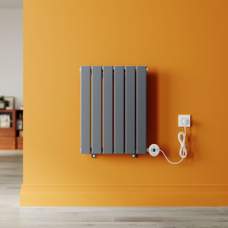 SONNI Heizkörper aus Stahl, Intelligenter Heizkörper Flach mit Temperaturregelung, Vertikal Einlagig Design Flach Paneelheizkörper, Anthrazit 600x450mm, 400Watt
