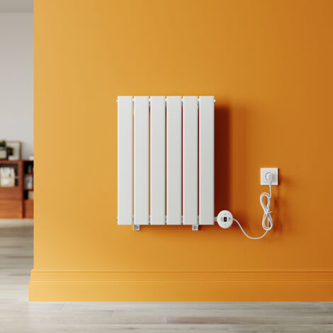 SONNI Heizkörper aus Stahl, Intelligenter Heizkörper Flach mit Temperaturregelung, Vertikal Einlagig Design Flach Paneelheizkörper, Weiß 600x450mm, 400Watt