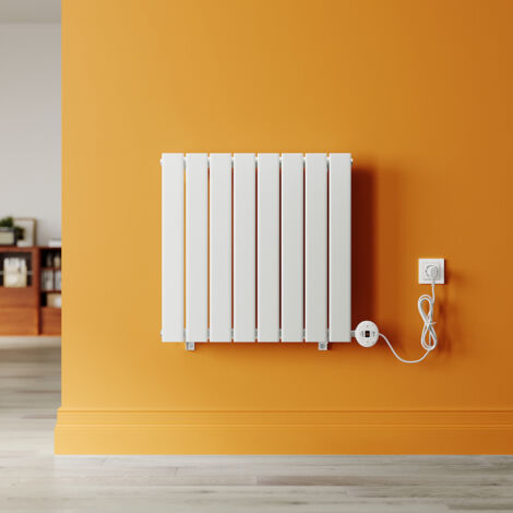 SONNI Heizkörper aus Stahl, Intelligenter Heizkörper Flach mit Temperaturregelung, Vertikal Einlagig Design Flach Paneelheizkörper, Weiß 600x600mm, 600Watt
