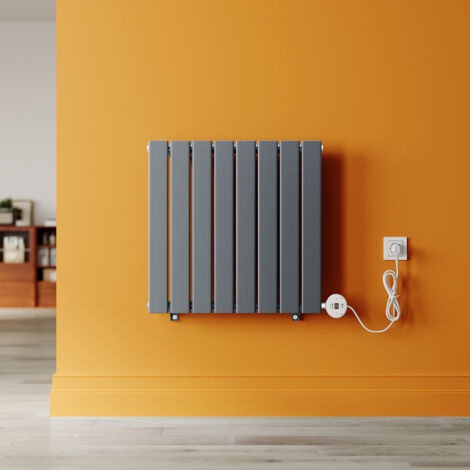SONNI Heizkörper aus Stahl, Intelligenter Heizkörper Flach mit Temperaturregelung, Vertikal Einlagig Design Flach Paneelheizkörper, Anthrazit 600x600mm, 600Watt