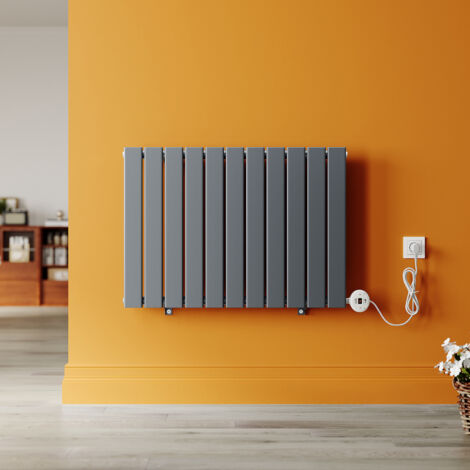 SONNI Heizkörper aus Stahl, Intelligenter Heizkörper Flach mit Temperaturregelung, Vertikal Einlagig Design Flach Paneelheizkörper, Anthrazit 600x830mm, 800Watt