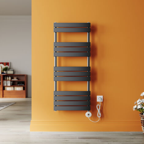 SONNI Elektrische Handtuchhalter, Intelligenter Konstanttemperatur Handtuchheizer Badheizkörper, Handtuchtrockner mit Heizstab, Anthrazit 1200x400, 600W (1/5)