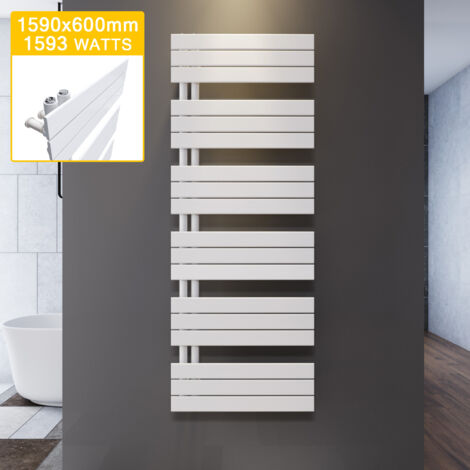 ELEGANT Handtuchheizkörper Paneelheizkorper Handtuchtrockner heizung bad Weiß Badheizkörper Flach design 1590x600mm