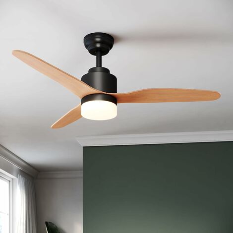 SONNI Deckenventilator mit Beleuchtung und Fernbedienung 119cm licht Schwarz 3 Leistungsstufen 18W modern (1/5)