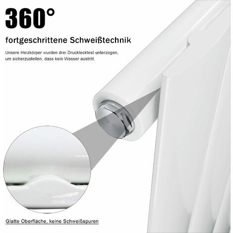 ELEGANT Paneelheizkörper Horizontal Heizkörper Weiß Horizontal 630x619x48mm 421W Einlagig