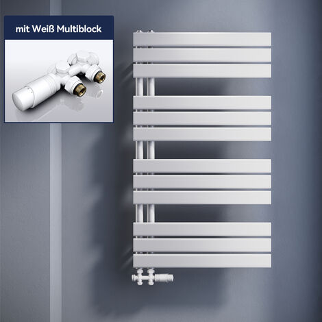 ELEGANT Badheizkörper Handtuchhalter Weiß Handtuchwärmer Panel Handtuchtrockner mit Ventil,1038x600mm Seitenanschluss
