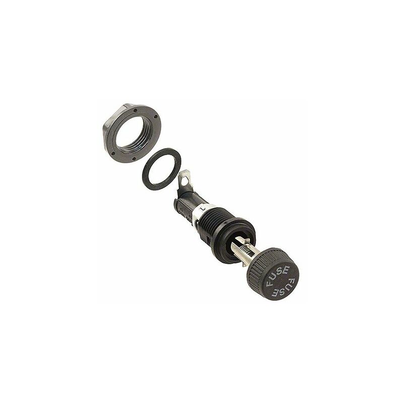5 Porte-fusibles à Montage Panneau - Pour Fusibles Verre 6x30 Mm, 10A/250V Et 15A/125V - Avec Capuchon à Vis Et Cosses à Souder