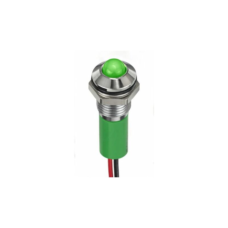Pack De 8 Clignotants LED 8mm - Vert, Bleu, Rouge, Blanc, 12-24V AC/DC, Noir