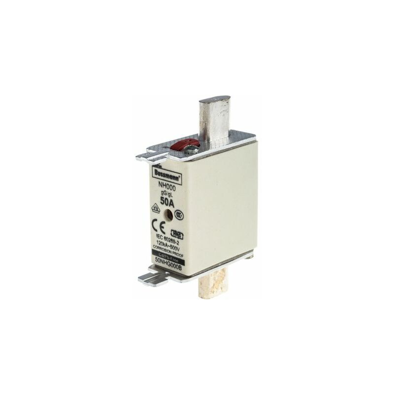 Fusible BS88 à pattes centrées 50A Eaton NH000 500V c.a., gG - gL ( Prix pour 1 )