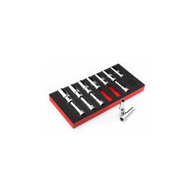 Jeu De 9 Douilles Longues RIBE 1/2" KS TOOLS - Tailles M5 à M14, Acier Chrome Vanadium