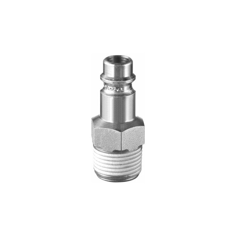 Embout pour raccords rapides pneumatiques  PREVOST, Filetage vers Mâle G 1/4 Mâle 1/4pouces Euro 7.2, Euro 7.4 en Acier ( Prix pour Sachet de 2 )