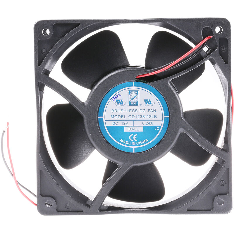 Ventilateur axial RS PRO 12 V dc, 122.3 m³/h, 120 x 120 x 25mm, 3W