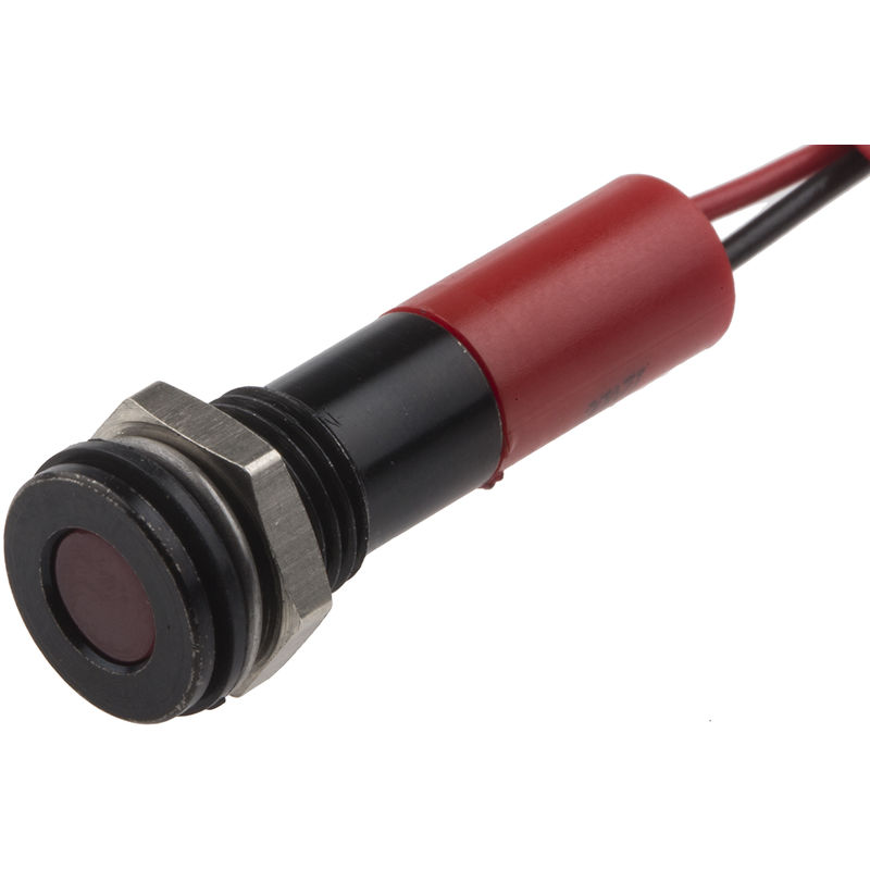 Voyant LED Lumineux Rouge RS PRO, Dia. 8mm, 12V C.c., IP67 ( Prix Pour 1 )