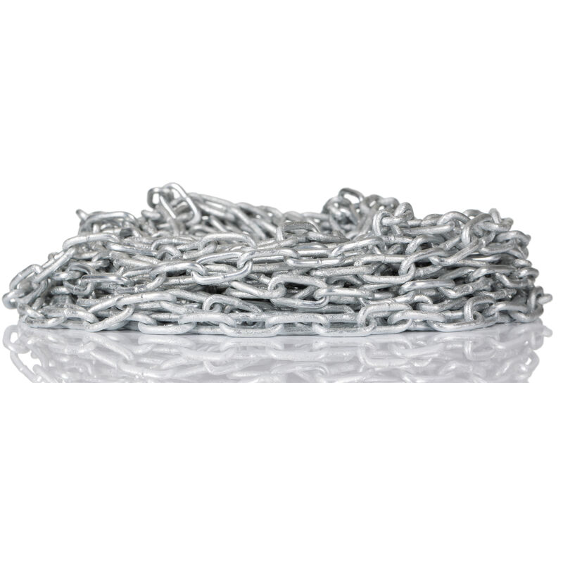 Chaîne En Acier Galvanisé 5 Mm X 20 M - Robuste, Polyvalente Et Résistante à La Rouille