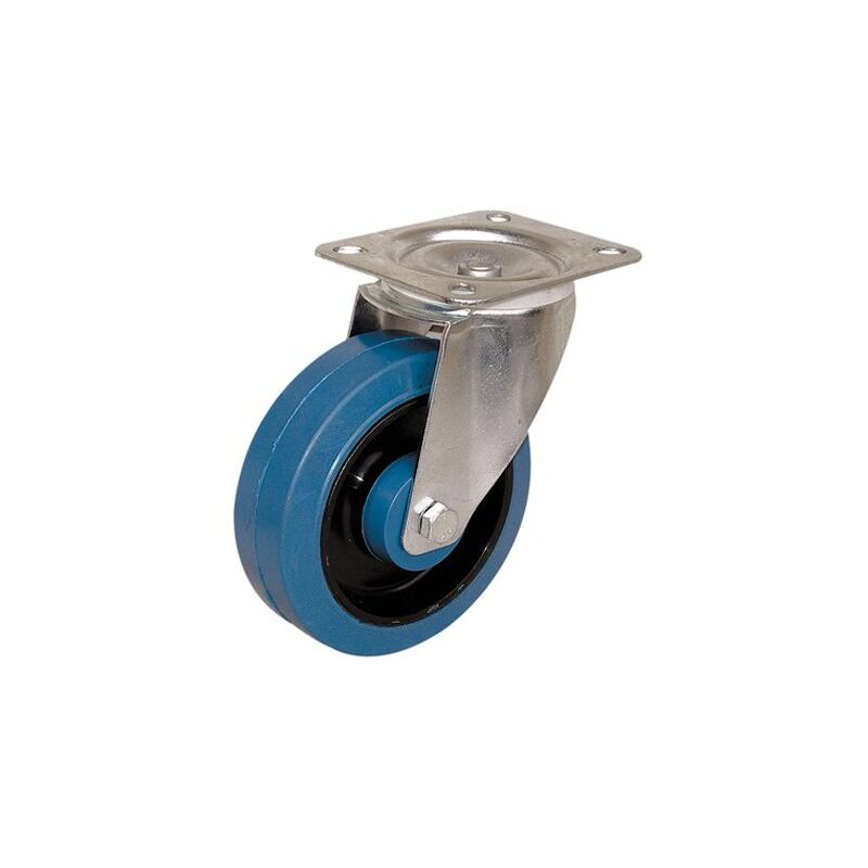 Roulette Guitel pivotante avec frein 80 mm polyamide bandage bleu
