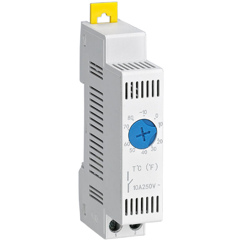 Thermostat Réglable 0-60°C - Pour Armoire électrique, Chauffage, Ventilation - Montage Rail DIN - KTS011