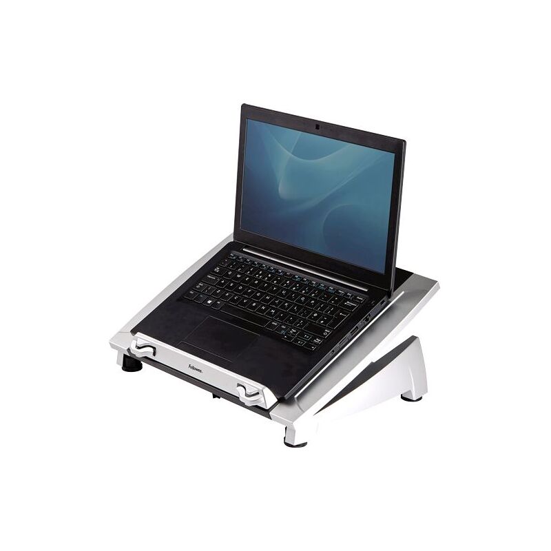 Support Ordinateur Portable Fellowes Plus - Hauteur Réglable 114-190 Mm, Inclinaison 14-27,5°, Noir/argent - 6