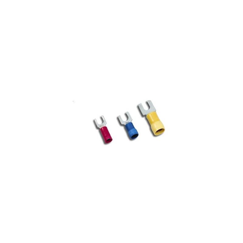 300 Cosses Fourche Isolées – Uxcell – Rouge Et Bleu – Pour Fil 22-16 AWG