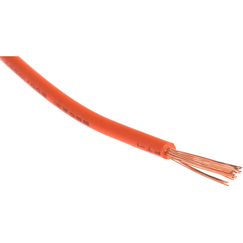 Câble souple 10mm2 orange le mètre