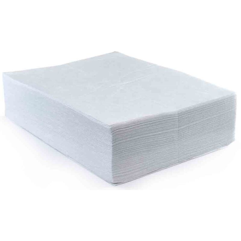 Feuilles Absorbantes Huile 400x500 Mm - Lot De 100 Tampons 2 Couches - Absorbant Pétrole & Huile Seulement, Repousse L'Eau - Brady OP100-E