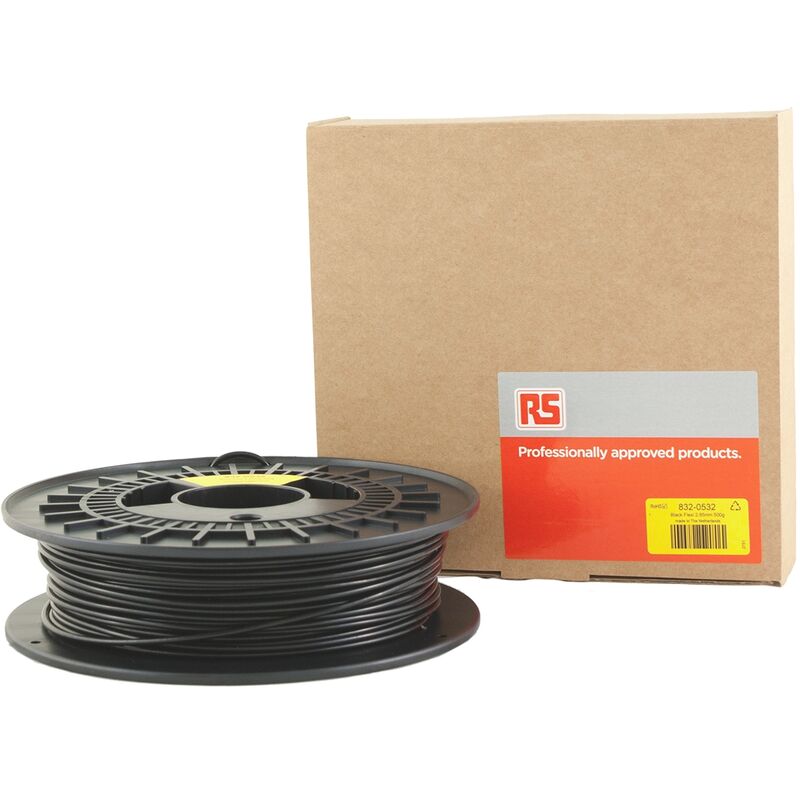 Filament pour imprimante 3D RS PRO, FLEX 45, Ø 2.85mm, Noir, 500g