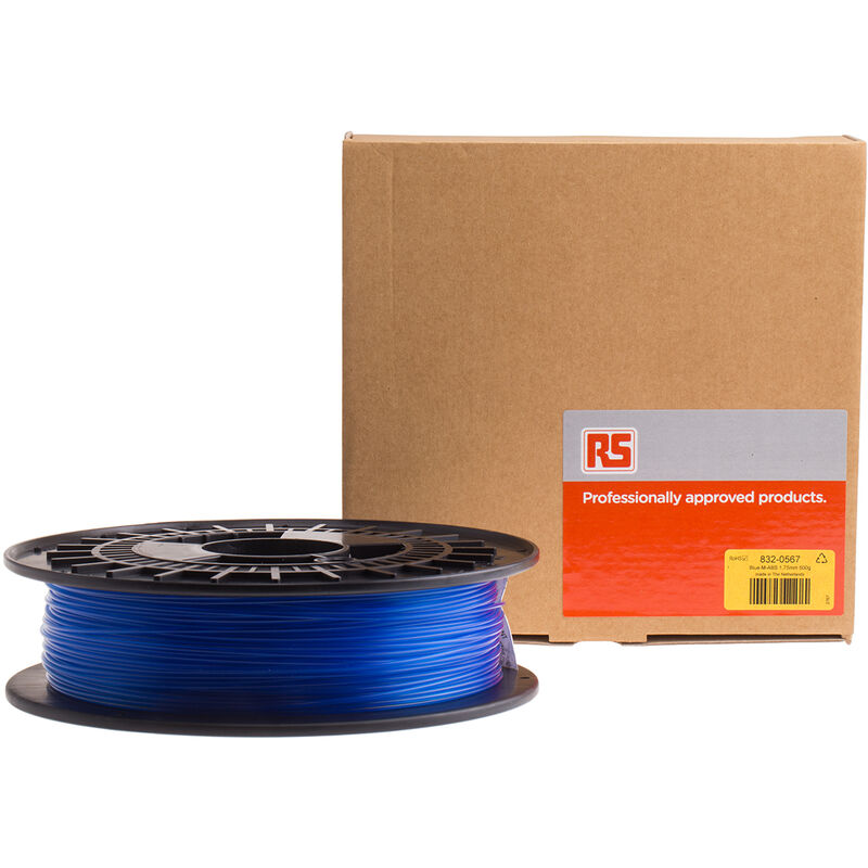 Filament pour imprimante 3D RS PRO, M-ABS, Ø 1.75mm, Bleu, 500g, FDM ( Prix  pour 1 )