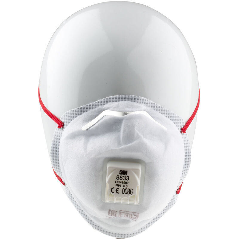 Boîte de 10 masques jetables coques anti-poussière avec soupape 8833 FFP3 -  3M