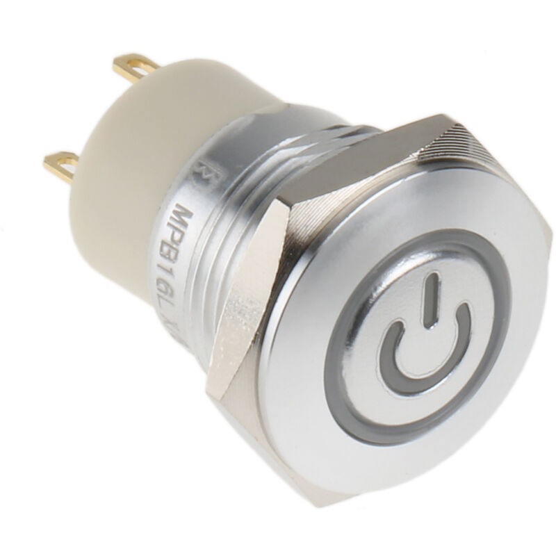 Interrupteur Bouton-poussoir Verrouillable 19mm - 12-24V, LED Verte, étanche, Pour Voiture Ou Usage Extérieur - 4