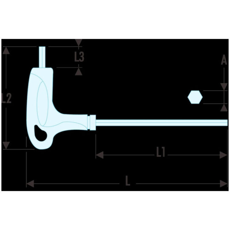 Embout Tournevis Hexagonal H3.0 (3mm) - Tige 1/4", 200mm, Magnétique, Acier S2