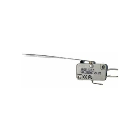 Microrupteur Levier long droit RS PRO, Connexion rapide, SPDT, 16 A @ 250 V CA 250V ( Prix pour 1 )