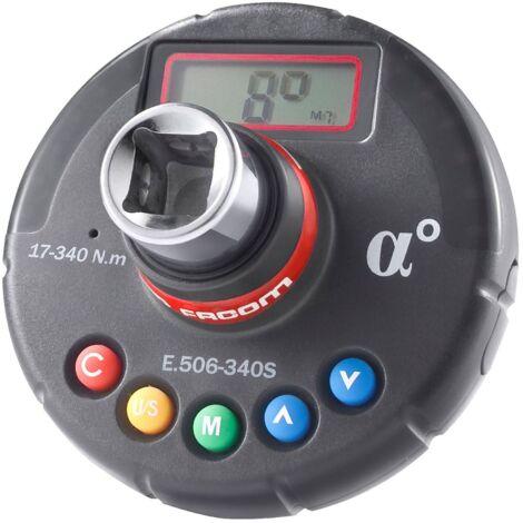 Facom – Clé dynamométrique numérique 1/2 pouces – Couple 340Nm – Précision ±3% – Mémoire 50 valeurs – Livrée avec mallette et certificat d'étalonnage - 2pouces