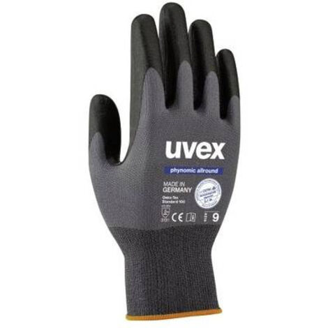 Gants de manutention Uvex taille 8, Résistance à l'abrasion, Noir, gris ( Prix pour 1 paire )