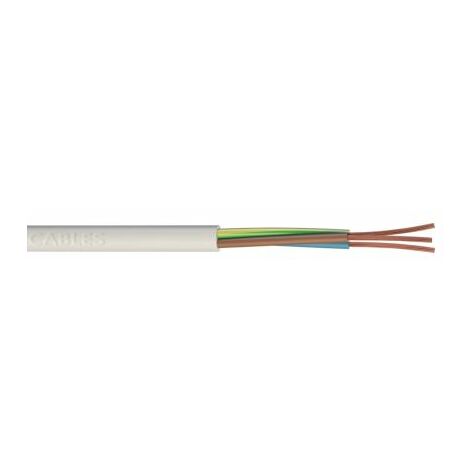 Câbles d'alimentation RS PRO 3G3 x 1 mm2, 10m Blanc, Propagation verticale de la flamme BS EN 60332-1-2 ( Prix pour sachet de 10 Mètres )