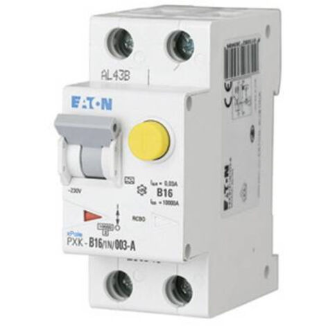 Disjoncteur différentiel magnéto-thermique Eaton 16A 1P+N, sensibilité 30mA Type C, Montage rail DIN, Eaton Moeller ( Prix pour 1 )
